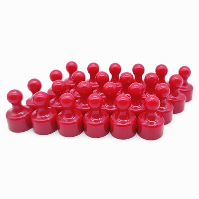 24 Magnetic Push Pins Miniature Game Piece Pawn Magnet Useful for Fridge, Office, Map Magnets, Kitchen Magnets, Whiteboard Magnets, Photo Magnets, Fun Colorful Classroom Magnets Pawn Style (Red-24pcs)