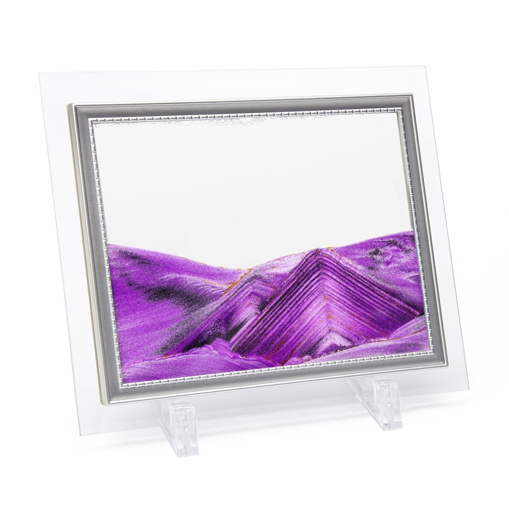 Coitak Sandscape, Moving Sand Art Picture, Moving Desktop Art, Sand in Motion, Medium Size 9x7(Purple) (7x9inch, Purple)