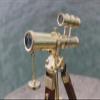 Humaira Nauticals Brass Handmade Nautical Marine Double Barrel Telescope With Wooden Tripod A view 3