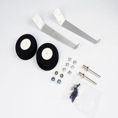15/20/ 40 Class Aluminum Steel Wire Scale Landing Gear; 20/40 Class Front/Tail Landing Skid; Foam/PU Wheels Combo Set for RC Flying Airplane (LGA-40)