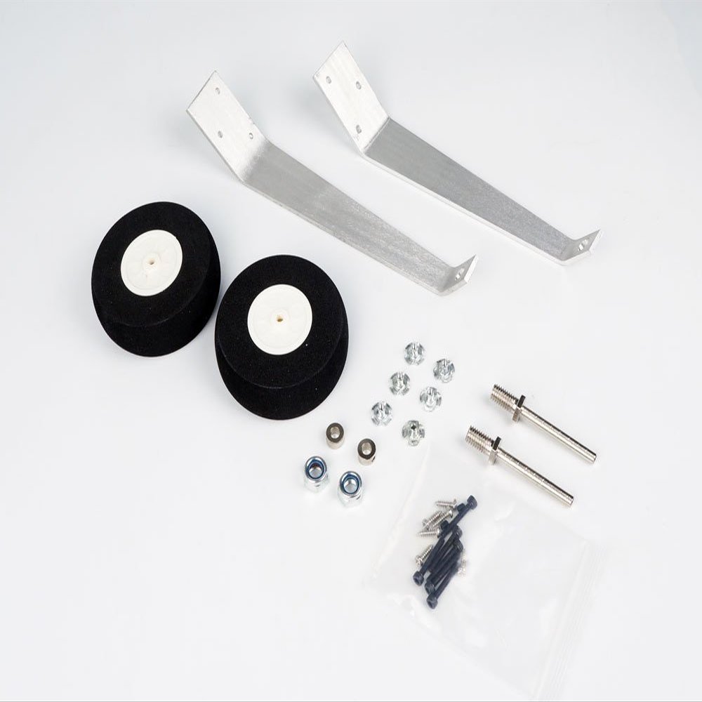 15/20/ 40 Class Aluminum Steel Wire Scale Landing Gear; 20/40 Class Front/Tail Landing Skid; Foam/PU Wheels Combo Set for RC Flying Airplane (LGA-40)