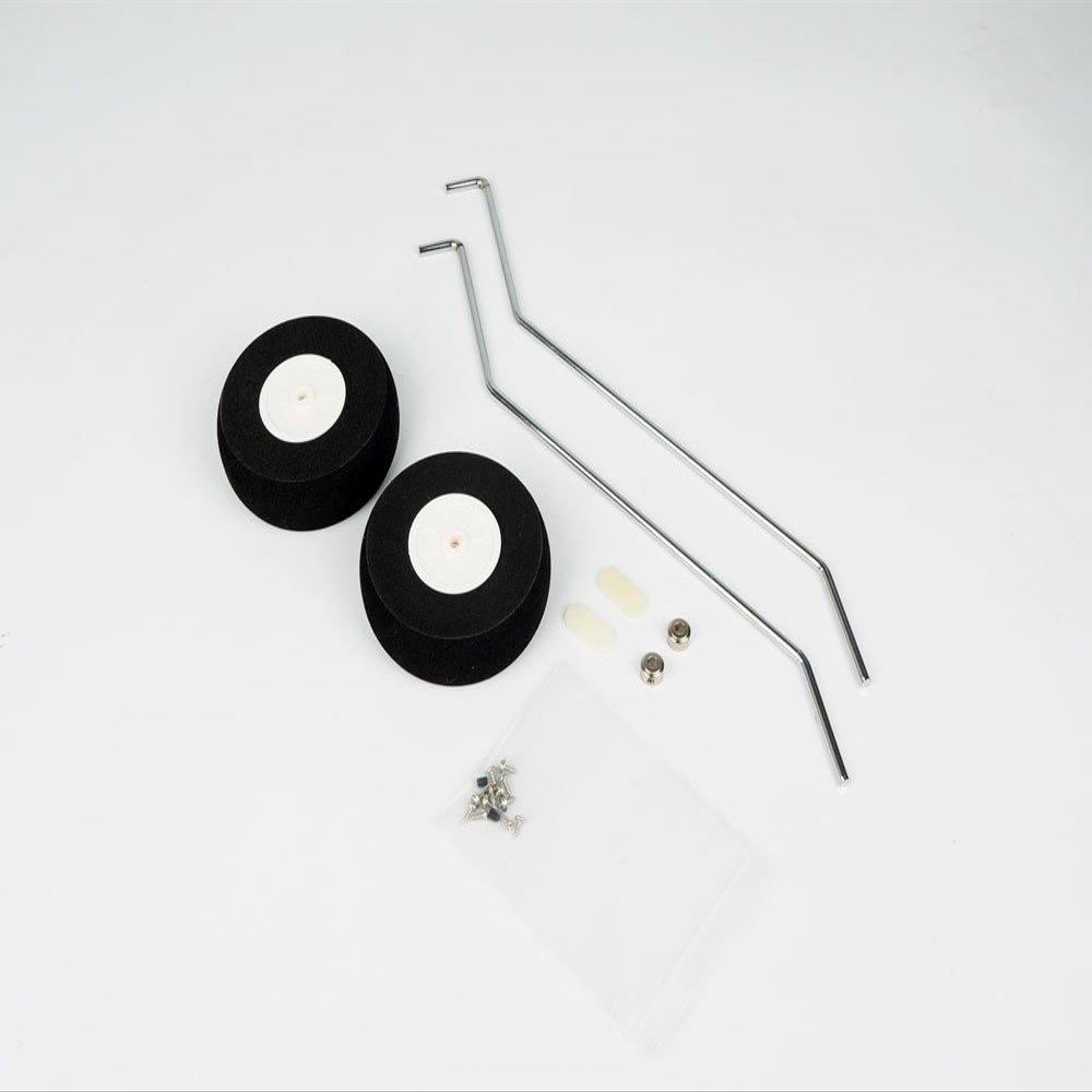 15/20/ 40 Class Aluminum Steel Wire Scale Landing Gear; 20/40 Class Front/Tail Landing Skid; Foam/PU Wheels Combo Set for RC Flying Airplane (LGW-40)