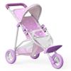 Olivia's Little World Baby Doll Jogging-Style Stroller with Canopy, Seatbelt and Storage Space, Purple and White view 1