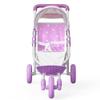 Olivia's Little World Baby Doll Jogging-Style Stroller with Canopy, Seatbelt and Storage Space, Purple and White view 2