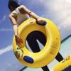 39 inch Yellow Swimming Rings for Adults Teens, Inflatable Swimming Pool Float Portable Swim Ring Floating Tube with Handles Summer Outdoor Beach Pool River Sea Party Lounger Rafts Swim Toys view 2