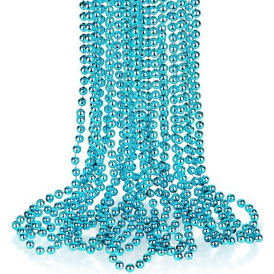 Amscan Light Blue Bead Necklaces, 30 Inch (Pack of 50) - Vibrant, Perfect for Weddings, Parties, Events, Gatherings, and Gifts