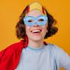 Light Blue Super Hero Fabric Eye Mask - 2.87" x 8.25" - Durable, Comfortable & Perfect Fit - Ideal for Parties, Cosplay & More view 4