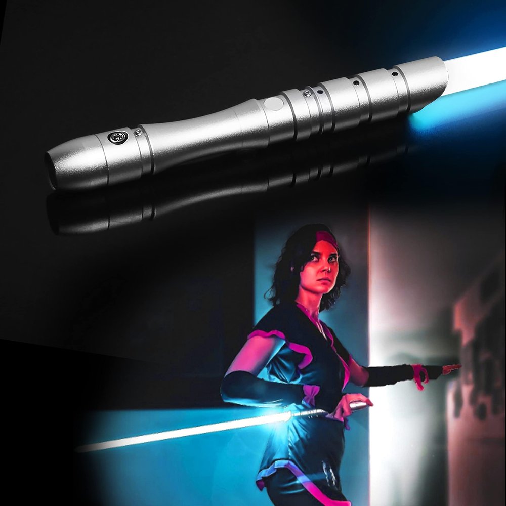 YDDSABER Dueling Lightsaber for Adults,Metal Hilt,Replaceable Blade FX Light Saber,4 Modes Sounds, Swing, Blaster, Rechargeable,38.2 Inch Full Size Lightsaber, Kids, Cosplay, Brithday Gift (Iceblue)