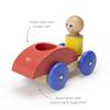 3 Piece Tegu Magnetic Racer Building Block Set, Poppy Big Top view 2
