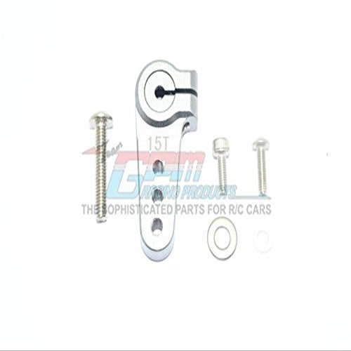 Aluminum Adjustable 15T Servo Horn For LOSI 1:6 4WD Super Baja Rey LOS05013 / Super Baja Rey 2.0 LOS05021 Upgrades - Gray Silver