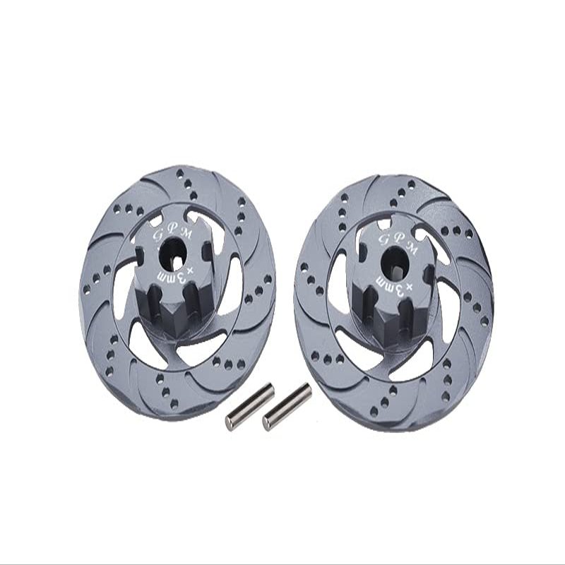 GPM For Traxxas Unlimited Desert Racer 4X4 (#85076-4) Upgrade Parts Aluminum +3mm Hex With Brake Disk - 1Pr Set Gray Silver