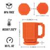 FUBARBAR Brick Coffee Mug  Funny Novelty Cup with Lid & Straw, Building Block Toy Mug, Gift Idea for Men/Women/Kids (Orange) view 3