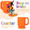 FUBARBAR Brick Coffee Mug  Funny Novelty Cup with Lid & Straw, Building Block Toy Mug, Gift Idea for Men/Women/Kids (Orange) view 4