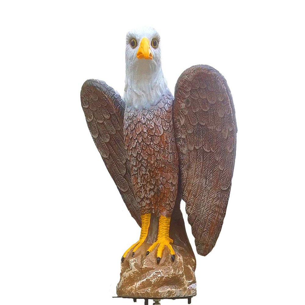 Attack Eagle Decoy with Sound System,Light Sensing Control, Solar Charging, Rotatable Bracket