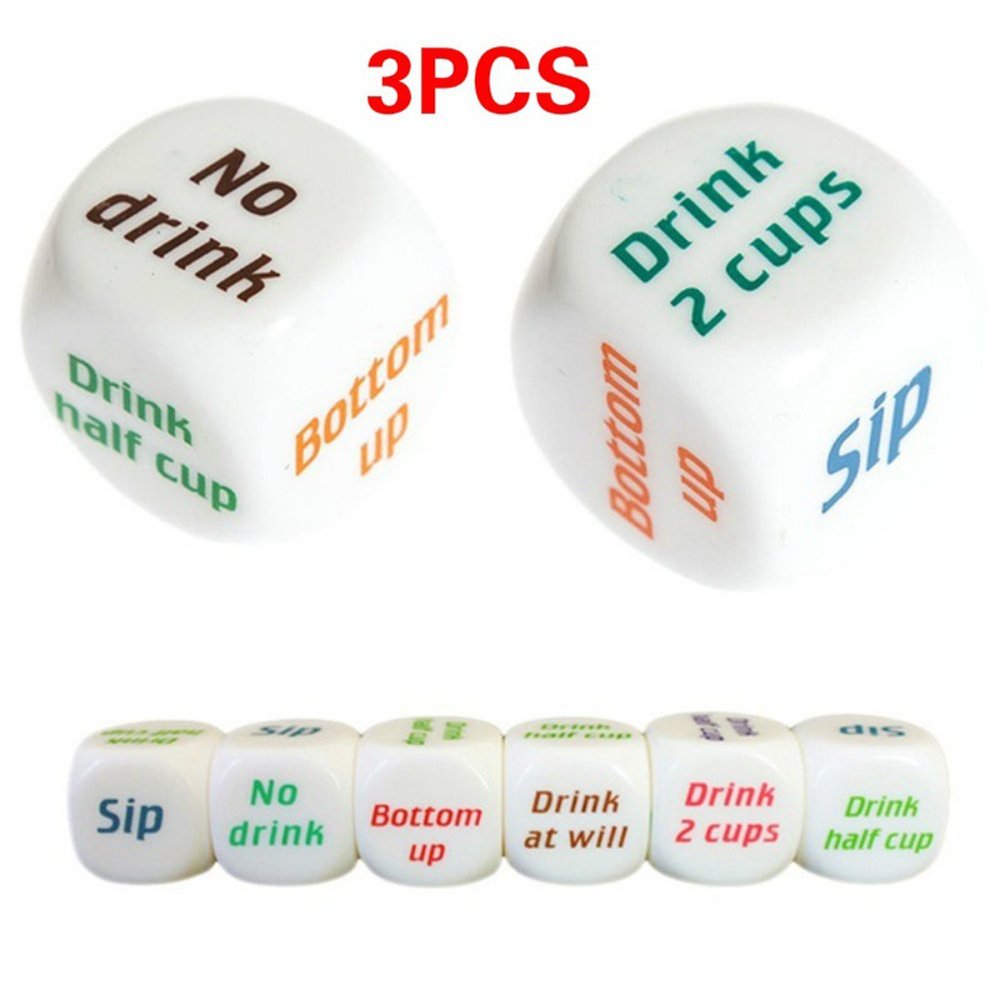 Meiyuan 3pcs Drinking Dice Game Stag Hen Party Christmas Uni Pub Club Bar Crawl Game