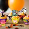 164PCS Halloween Cupcake Toppers Wrappers - Spider Web Pumpkin Zombie Hand Cake Party Decorations Supplies view 4