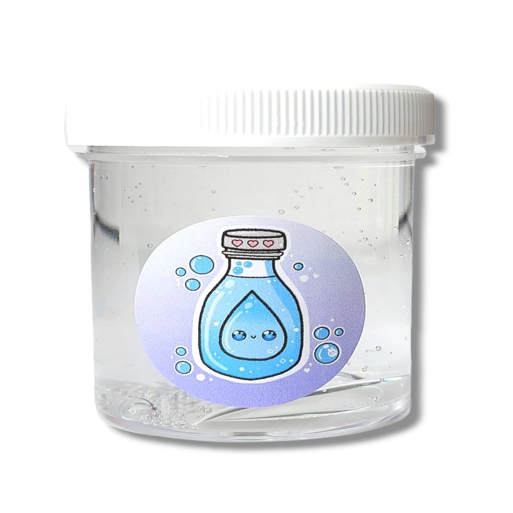 Crystal Clear Slime 4oz Thick Stretchy Handmade Sensory Toy Stress Relief ASMR for Ages 8+ Hoshimi Slimes