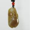1.8" China Certified Nature Hetian Nephrite Jade Smart Blessing Bat and Persimmon Fine Carved Necklace Pendants view 2