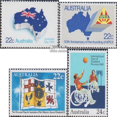 Australia 740,747,748I,766 (Complete.Issue.) unmounted Mint/Never hinged ** MNH 1981 Holiday, APEX, Elizabeth, Behinder (Stamps for Collectors) Ball Games Without Football (Basketball/Handball/b