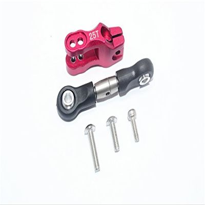 GPM For Traxxas Unlimited Desert Racer 4X4 (#85076-4) Upgrade Parts Aluminum Servo Horn With Sst Adjustable Tie Rods - 5Pc Set Red