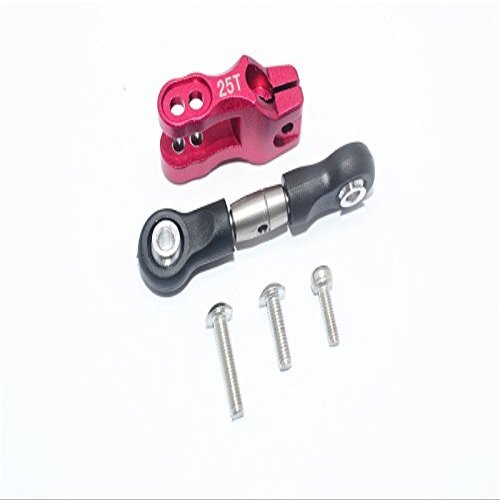 GPM For Traxxas Unlimited Desert Racer 4X4 (#85076-4) Upgrade Parts Aluminum Servo Horn With Sst Adjustable Tie Rods - 5Pc Set Red
