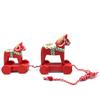 Red Wooden Pull Toy Dala Horse (2 Horses) view 1