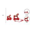 Red Wooden Pull Toy Dala Horse (2 Horses) view 2