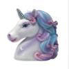 Silver Metallic Horn Unicorn Coin Money Bank Container 5.5 x 5 x 3.5 view 1