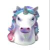 Silver Metallic Horn Unicorn Coin Money Bank Container 5.5 x 5 x 3.5 view 2