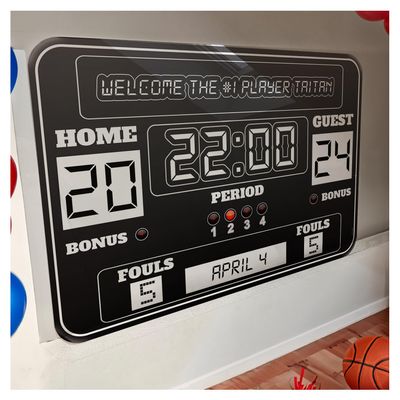 Basketball Birthday Party Banner, Basketball Scoreboard, Birthday Party Poster, Personalized Basketball Scoreboard, Scoreboard, Kids Party, Party Supply Poster Print