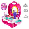 Pretend Play for Girls, 21 Pieces Vanity Set w/ Mirror +3 Jeweled Tiaras, Beauty Hair Salon Kit, Play Makeup Toys for 3 Years Old, Best Christmas and Birthday Gift for Preschoolers view 1
