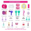 Pretend Play for Girls, 21 Pieces Vanity Set w/ Mirror +3 Jeweled Tiaras, Beauty Hair Salon Kit, Play Makeup Toys for 3 Years Old, Best Christmas and Birthday Gift for Preschoolers view 4