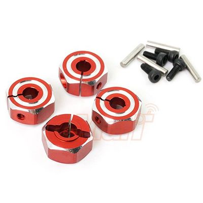 Yeah Racing Aluminum Hex Adaptor Set 12x5.5mm for 1/10 RC Touring Drift Crawler Red #WA-032RD