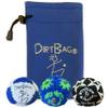 DIRTBAG All Star Footbag 3 Pack with Pouch, 100% Handmade, Premium Quality, Bright Vivid Colors, Signature Carry Bag - Blue/White view 1