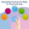 ROHSCE Baby Textured Multi Ball Set, 6pcs Colorful & Bright Child Touch Hand Ball Toy Infant Sensory Balls Massage Soft Ball, 6-12 Months Baby Learning Grasping Soft Sensory Toys for Kids Gift view 3