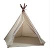 Laylala Teepee Tent.Children India Teepee-Embroidery Elephant-Preassemble. 5 Poles Design (Light Brown Color) view 1