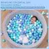 MoonxHome Ball Pit Balls for Toddlers, BPA Free Crush Proof Plastic Toy Balls for Ball Pit, Children's Pool Water Toys, Ideal Gift for Christmas Balls for Play Tent 2.15" Pack of 100 White&Green&Blue view 3