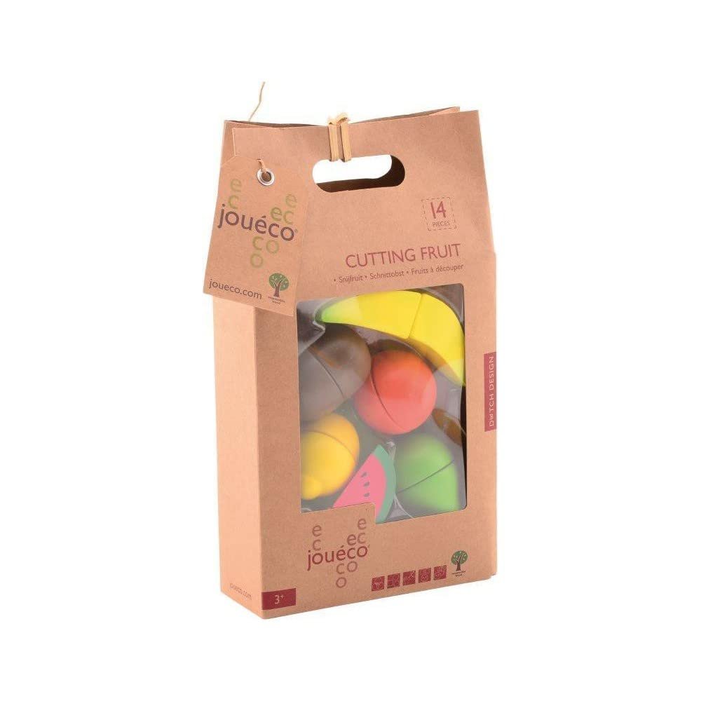 Jouco 80072 Wooden Cutting Fruit with Velcro Strap, Multi-Coloured