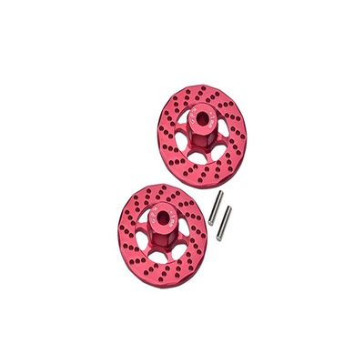 Aluminum +1mm Hex With Brake Disk For 1/10 Traxxas Ford GT 4-Tec 2.0 83056-4/4-Tec 3.0 93054-4 - 1Pr Set Red