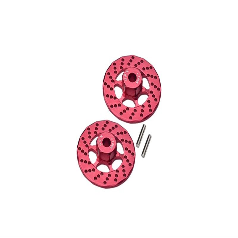 Aluminum +1mm Hex With Brake Disk For 1/10 Traxxas Ford GT 4-Tec 2.0 83056-4/4-Tec 3.0 93054-4 - 1Pr Set Red