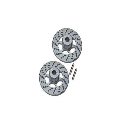 Aluminum +1mm Hex With Brake Disk For 1/10 Traxxas Ford GT 4-Tec 2.0 83056-4/4-Tec 3.0 93054-4 - 1Pr Set Gray Silver