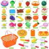 DigHealth DigHeath Pretend Play Food Set,Kitchen Cutting Toys,BPA Free Plastic Fruits & Vegetables for Kids with Realistic Basket,Knife and Chopping Board,Best Children Educational Play Set view 2