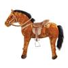 Plush horse children's horse playhorse standing horse with sound brown for children view 1