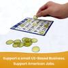 MR CHIPS Magnetic Bingo Chips with Metal Ring 3/4 Inch 200 Upgraded Pieces Yellow Transparent - Available in 7 Colors A Reusable Storage Bag view 3