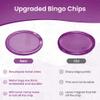 MR CHIPS Magnetic Bingo Chips with Metal Ring 3/4 Inch 200 Upgraded Pieces Violet Transparent - Available in 7 Colors A Reusable Storage Bag view 4