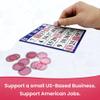 MR CHIPS Magnetic Bingo Chips with Metal Ring 3/4 Inch 200 Upgraded Pieces Pink Transparent - Available in 7 Colors A Reusable Storage Bag view 3
