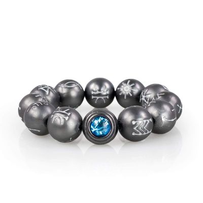 Black Panther Kimoyo Blue Bead Bracelet | Premium Movie Prop Replica | Officially Licensed Marvel Merchandise | Superhero Collectible Accessory Perfect for Collecting, Halloween Costumes, Cosplay