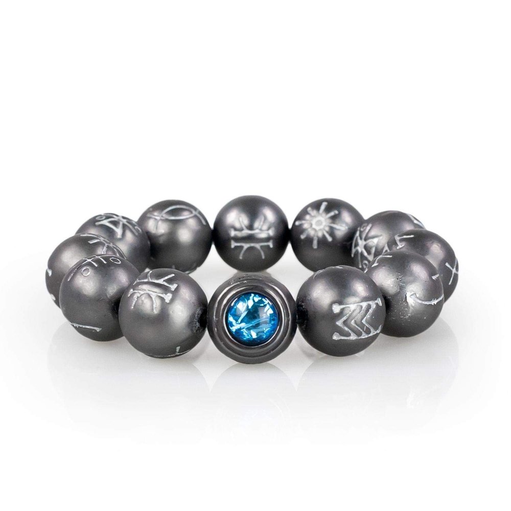 Black Panther Kimoyo Blue Bead Bracelet | Premium Movie Prop Replica | Officially Licensed Marvel Merchandise | Superhero Collectible Accessory Perfect for Collecting, Halloween Costumes, Cosplay