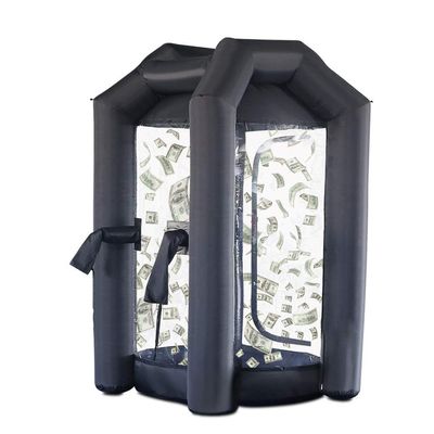 SAYOK Inflatable Money Machine Booth Inflatable Cash Cube Machine with Air Blower for Event, Promotion(Black,4.92ft x 4.92ft x 8.2ft)