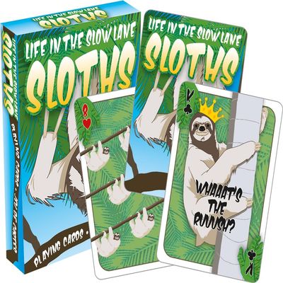 AQUARIUS Sloth Playing Cards - Cute Sloth Themed Deck of Cards for Your Favorite Card Games - Sloth Merchandise & Collectibles - Poker Size with Linen Finish
